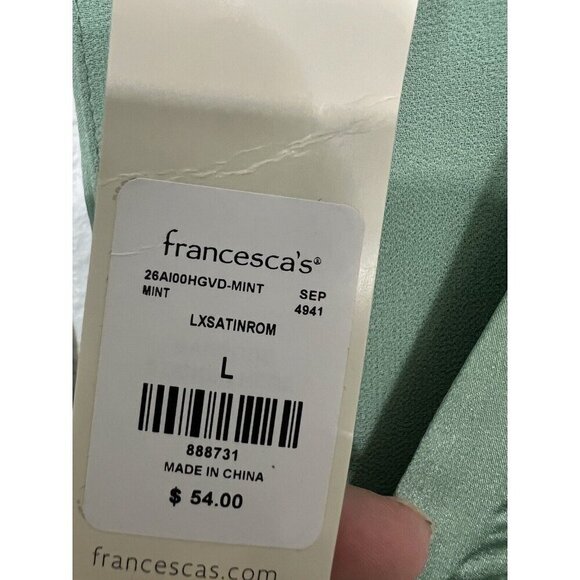 NWT Francesca’s Green Romper Pockets Mint Size Large - Picture 3 of 10